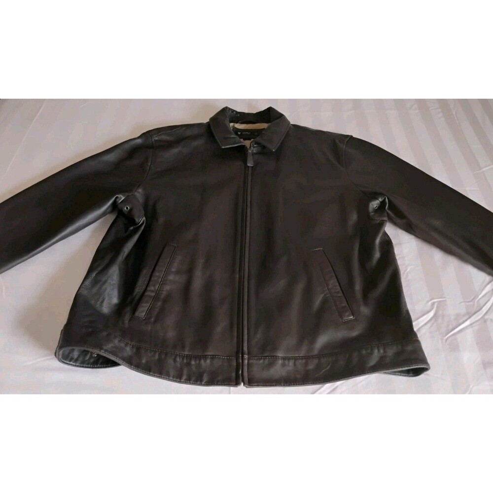 Men’s Daniel Cremieux Dark Brown Lambskin Leather Jacket Bomber XL EUC Classic